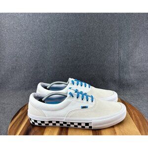 VANS Era Pro Checker Suede Canvas Ultracush Pro White Cream Blue Size 13 Mens